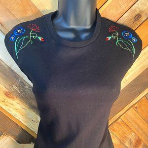 Valerie Stevens | Black Embroidered Knit | S